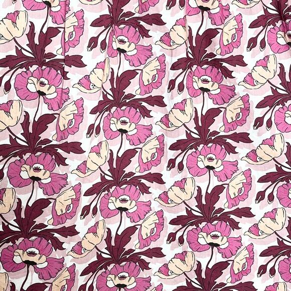 J. CREW Liberty Smocked Shirt button-back top Butterfield Poppy Size Medium - Picture 6 of 8